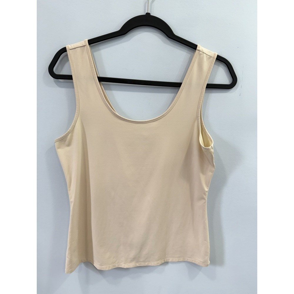 Cabernet Beige Camisole Tank Top Layering Nylon Stretch Minimalist Medium - Picture 3 of 7